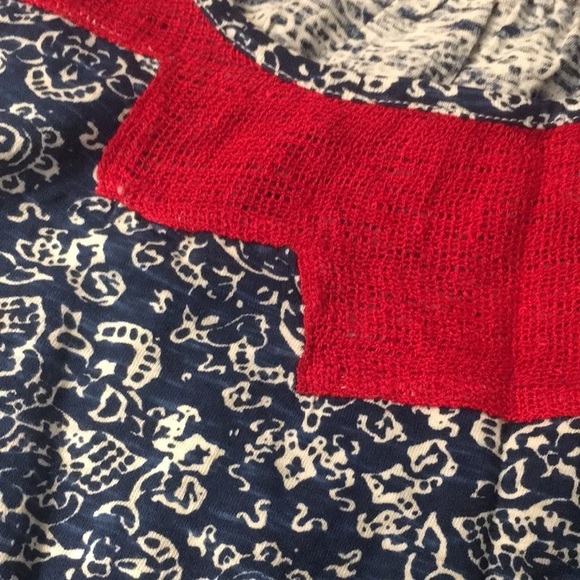 New Lucky Brand tank top red mesh top blue medallion Plus 1X - Picture 4 of 8